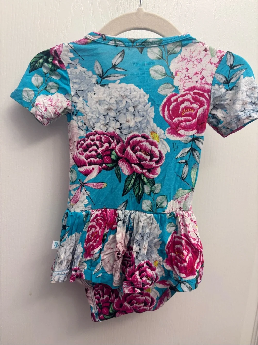 Posh Peanut Floral Bamboo Twirl Bodysuit Dress 3-6M
